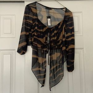 PrettyLittleThing sheer blouse